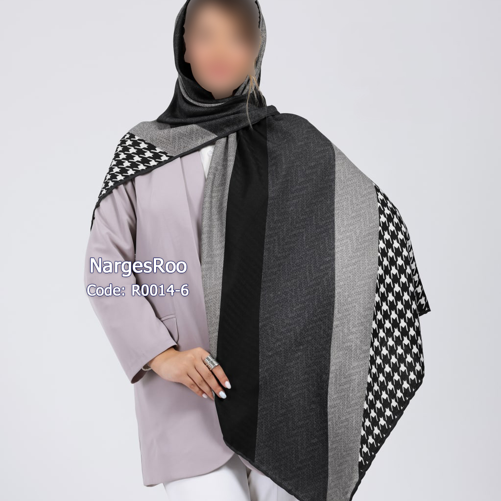 روسری کشمیر - دور دست دوز - در 8 ترکیب رنگ شیک و خاص - R0014-6