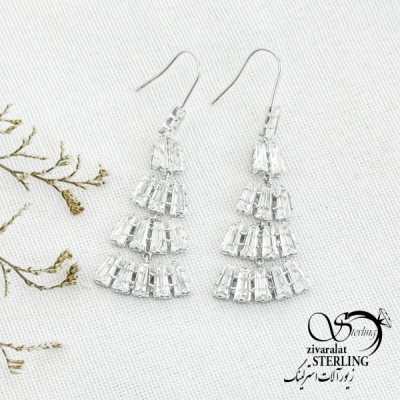 گوشواره آویز جواهری کد 13483