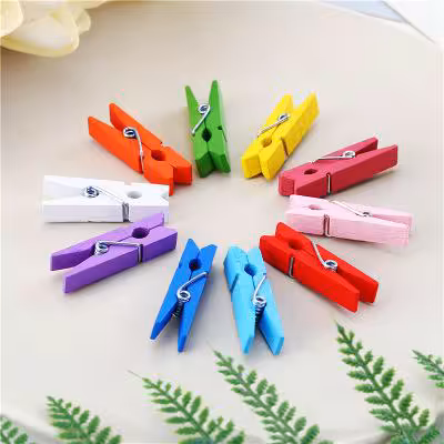 گیره چوبی رنگی سایز کوچک بسته 100 عددی