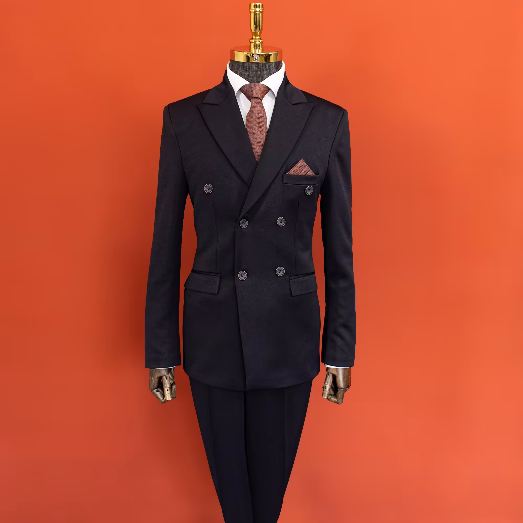 کت و شلوار مردانه بلو بلک دبل برست سوپر کش  با ارسال رایگان