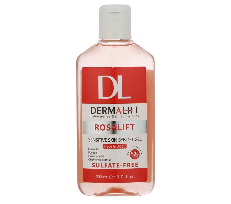 ژل شستشوی صورت پوست حساس درمالیفت | سندیت ژل روزالیفت | 200ml
