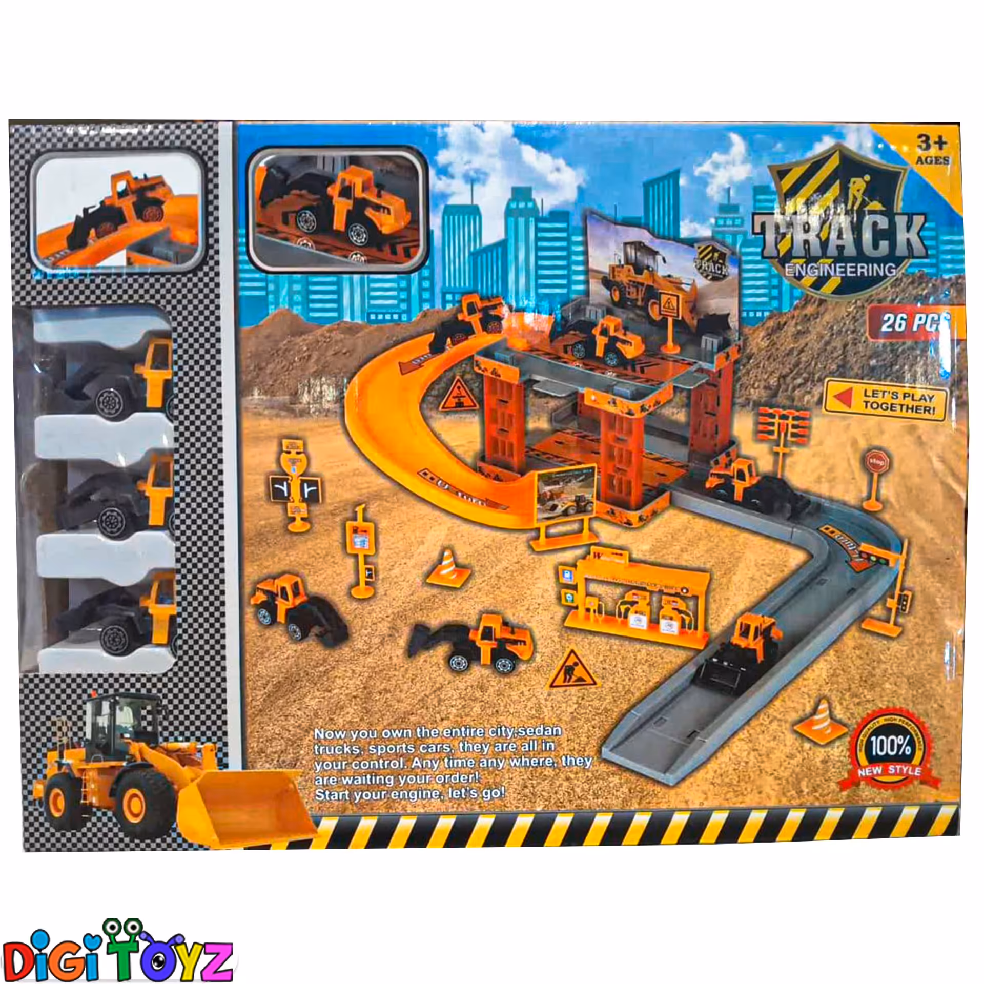 اسباب بازی ست راهسازی، دارای 26 قطعه به همراه سه عدد ماشین