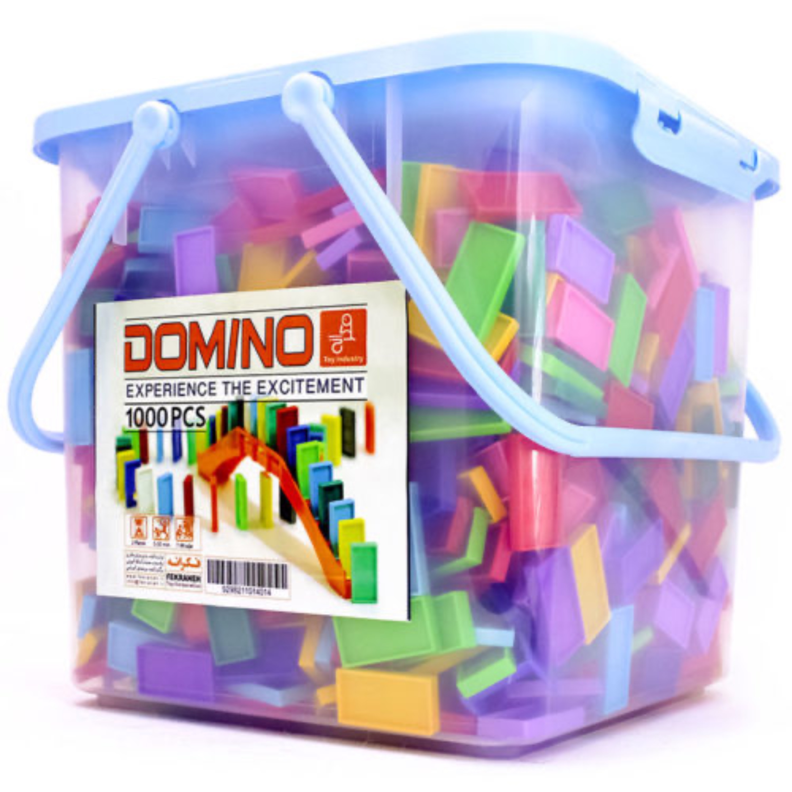 اسباب بازی دومینو 1000 قطعه پلاستیکی سطلی فکرانه
