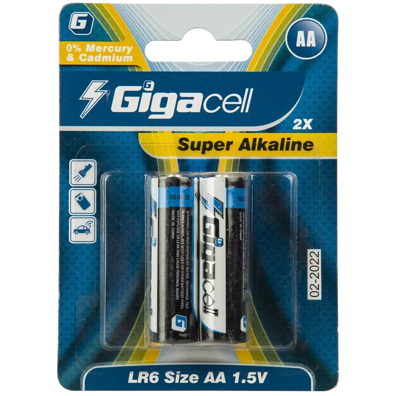 باتری دوتایی قلمی Gigacell Super Alkaline LR6 1.5V AA