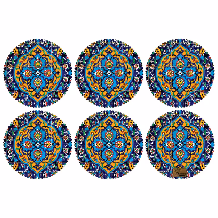 زیر بشقابی دایره ای پارچه مخمل سایز 30 در 30 مدل U2-16 شرکت رنس