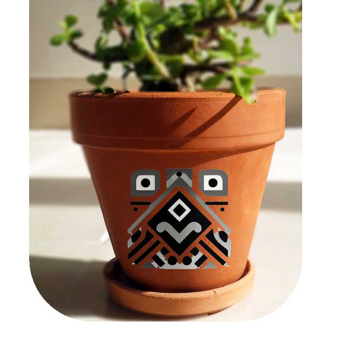 گلدان سفالی طرح دار-02