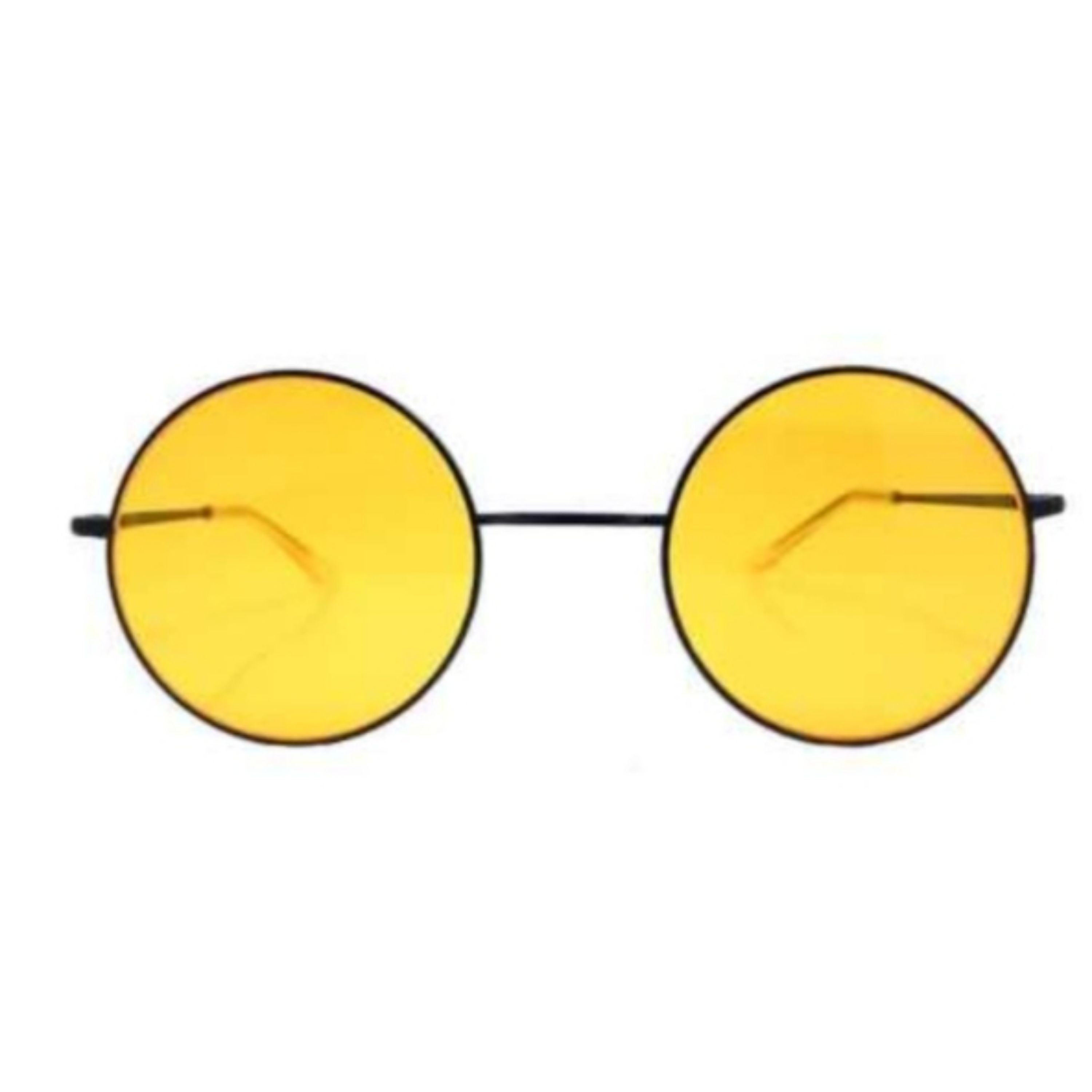 عینک فانتزی گرد زرد 