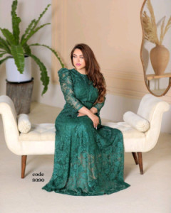 پیراهن مهمانی زنانه دانتل مدل آزاده پوشیده مجلسی خاص شیک