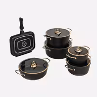 سرویس قابلمه 12 پارچه فلورانس مشکی یونیک کد 8422