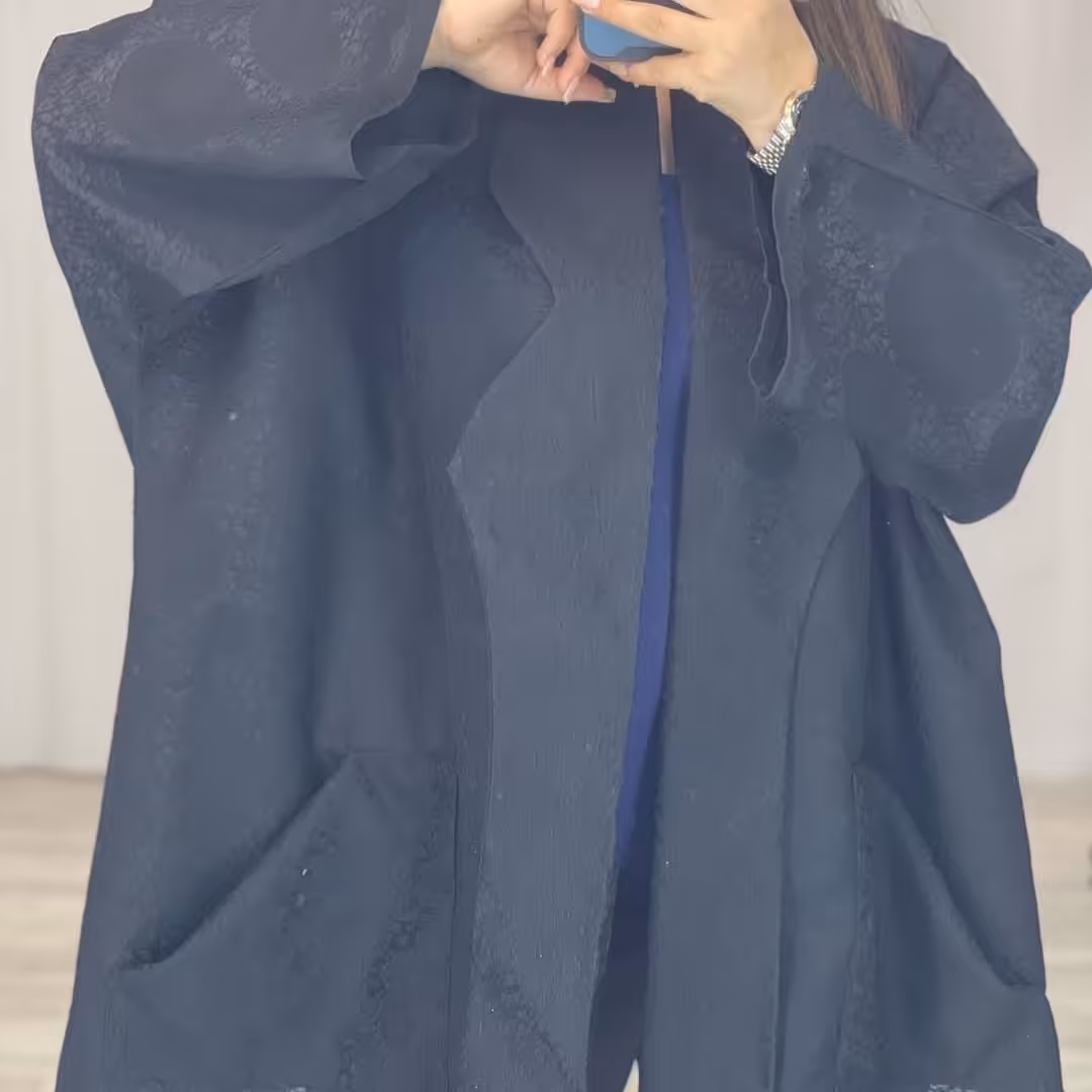 مانتو زنانه طرح دار یقه و جیب کار دوخت اختصاصی مجموعه فری سایز مناسب تا سایز 48