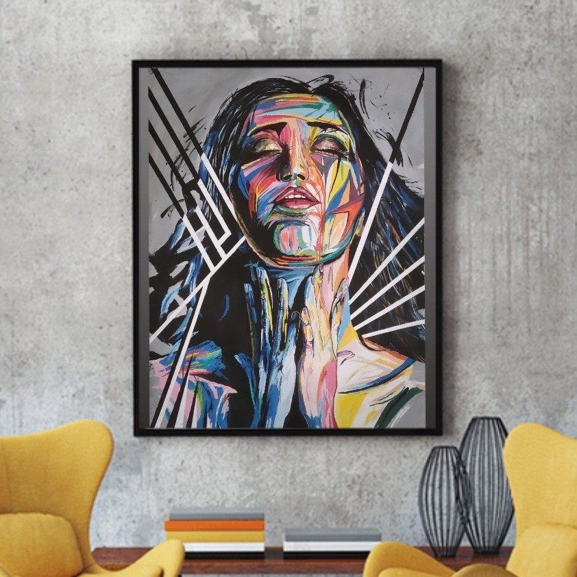 تابلو نقاشی اکریلیک طرح چهره مدرن 