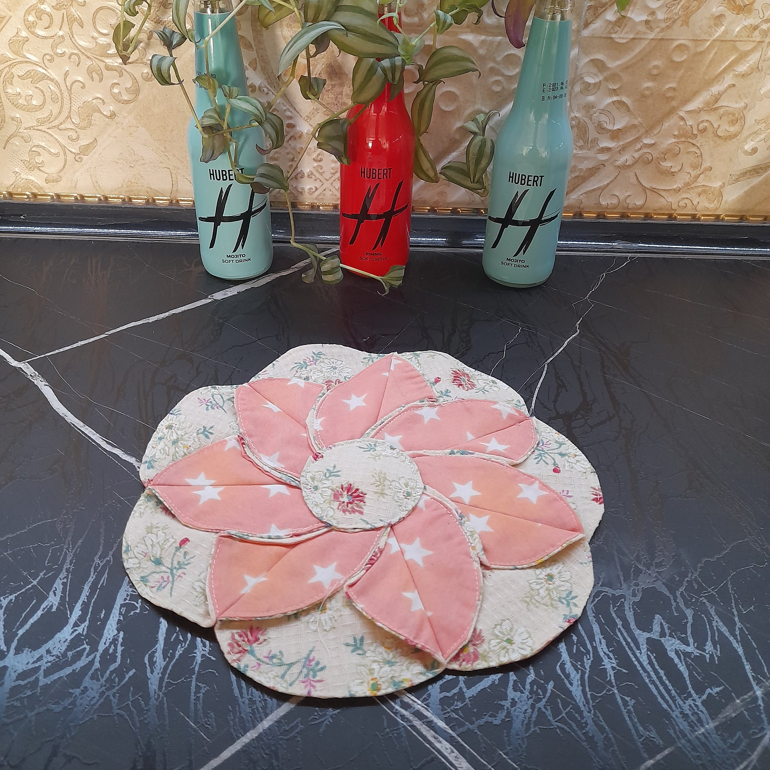 زیر قابلمه ای پارچه ای- طرح گل -سه لایه