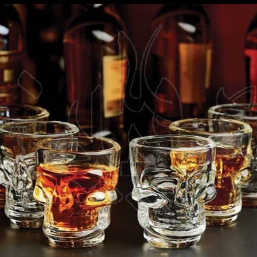 لیوان نوشیدنی طرح اسکلت - بسته 4 عددی - جنس شیشه ای 