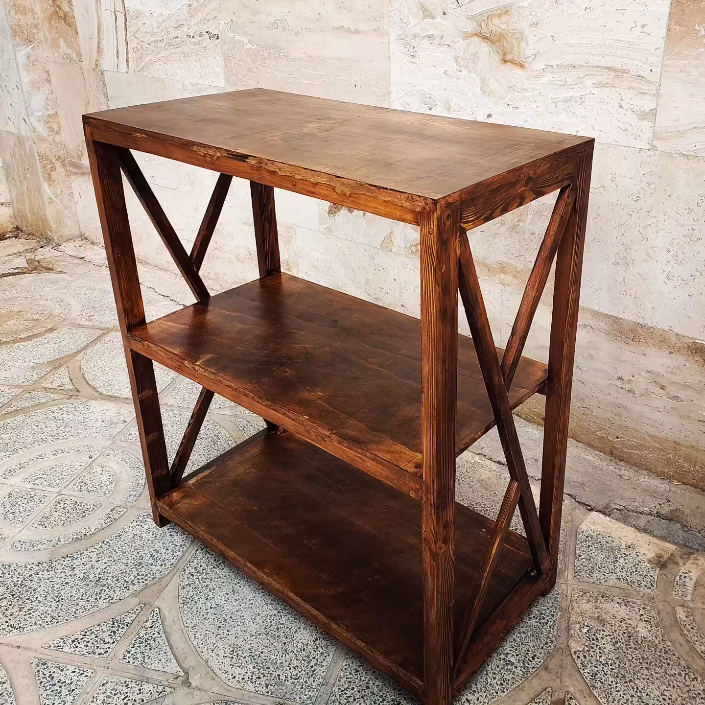 کنسول چوبی  سه طبقه روستیک سفارشی(هزینه ارسال به عهده مشتری )