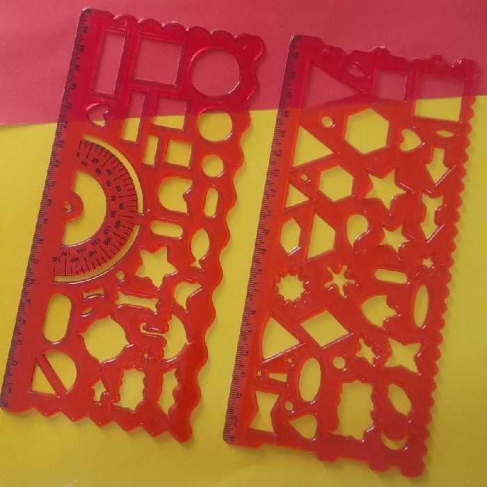 خط کش دوقلو شابلون دار ژله ای