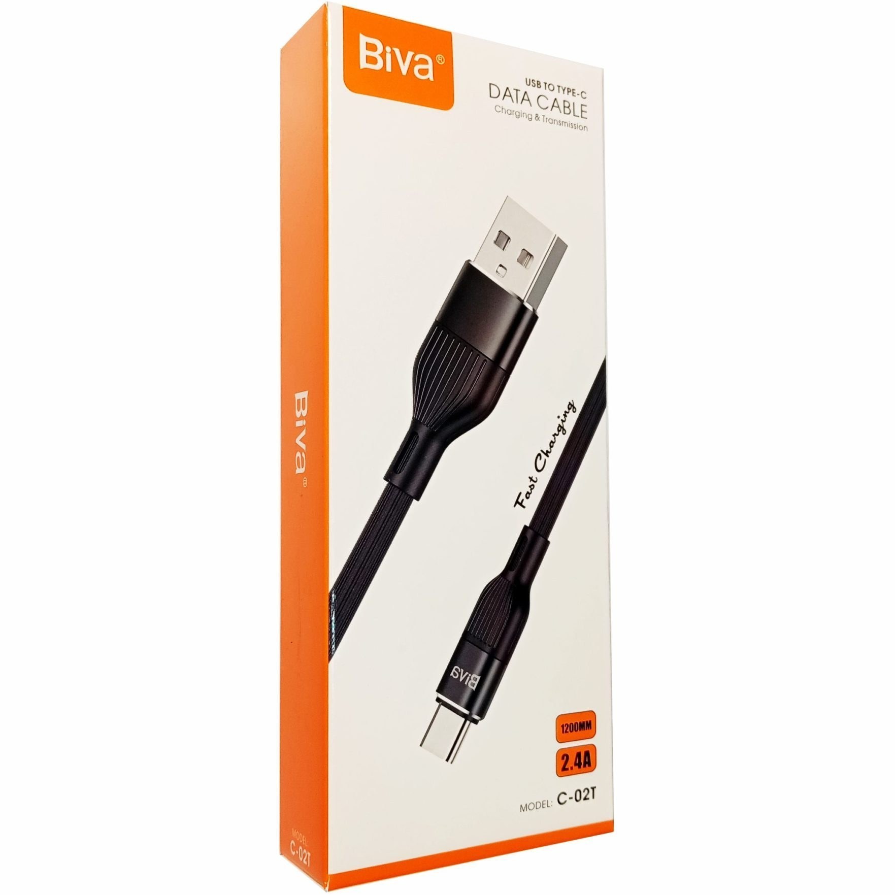 کابل تایپ سی 1.2 متری بیوا مدل C-02t