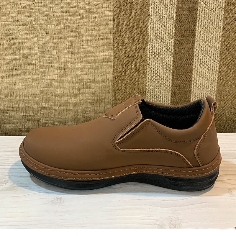 کفش چرم صنعتی مردانه روزمره کد R40024 عسلی 
