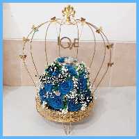 حنا طرح قفسی کاری شیک و خاص همراه با جام حنا خیس  و گل عروس