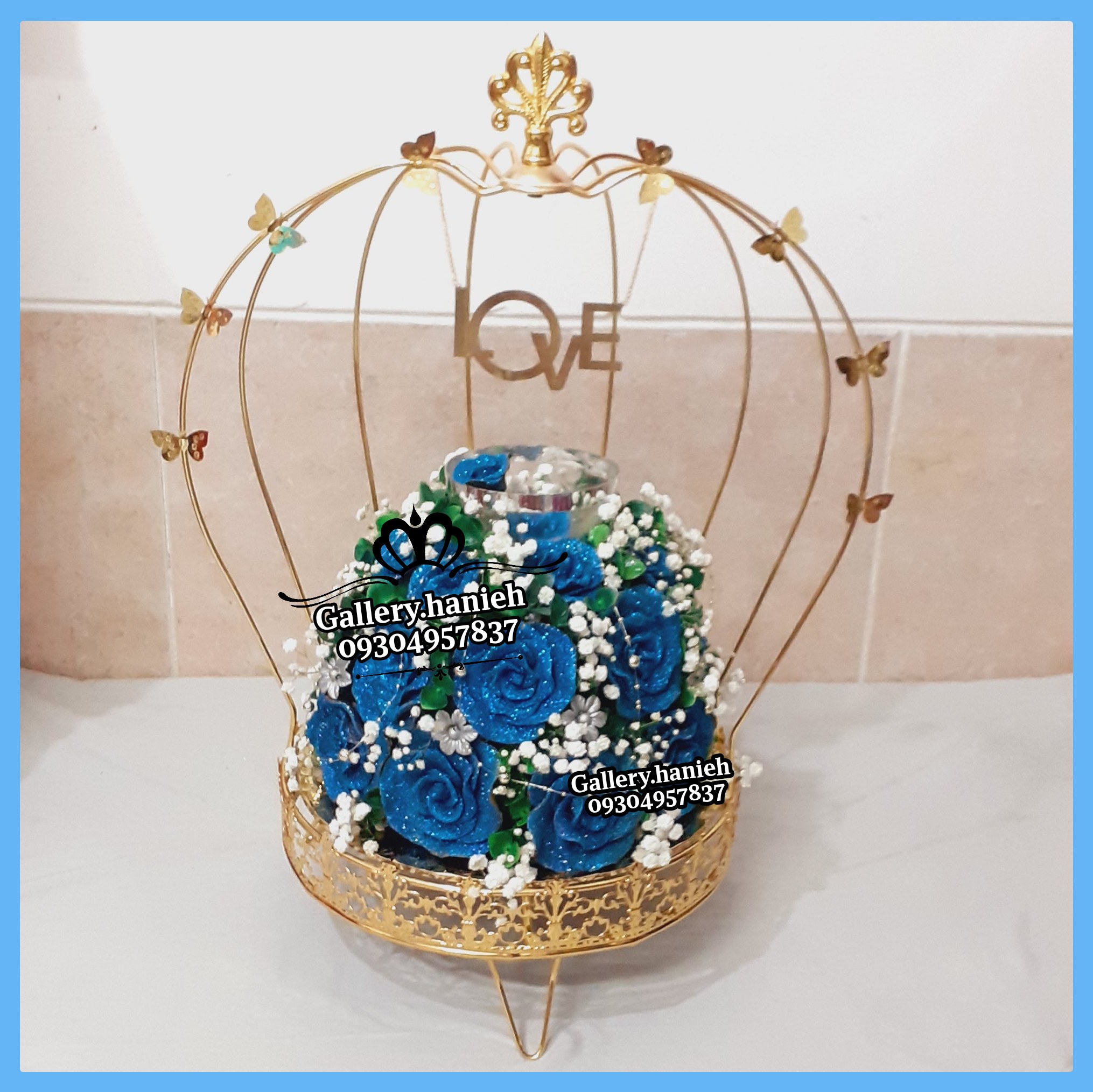 حنا طرح قفسی کاری شیک و خاص همراه با جام حنا خیس  و گل عروس