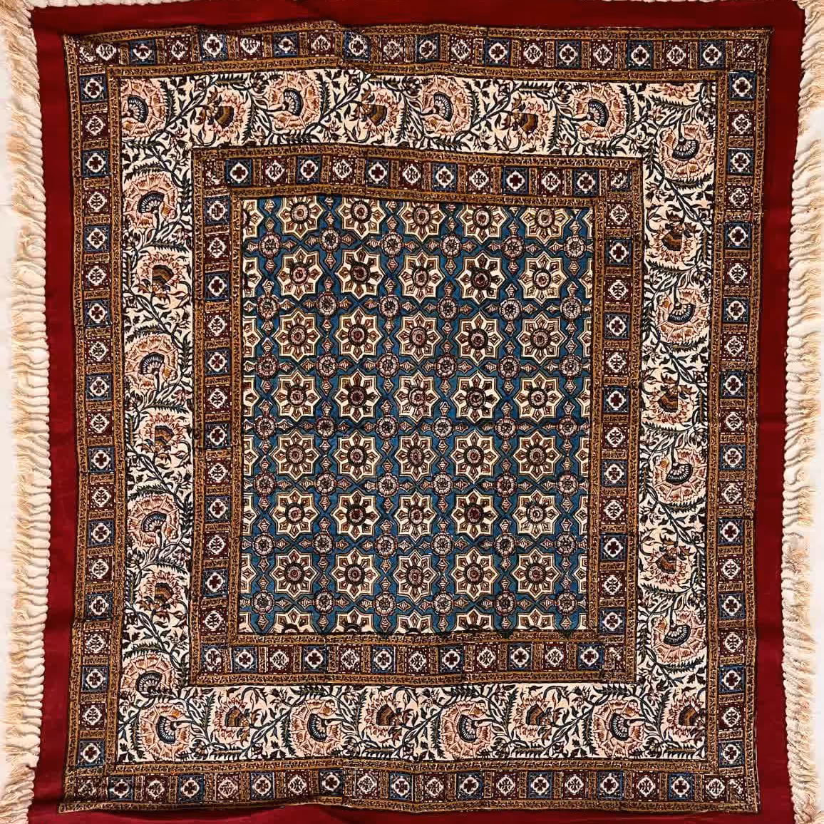 رومیزی قلمکار  ممتاز  100 در 100 سانتی متر -کد 108