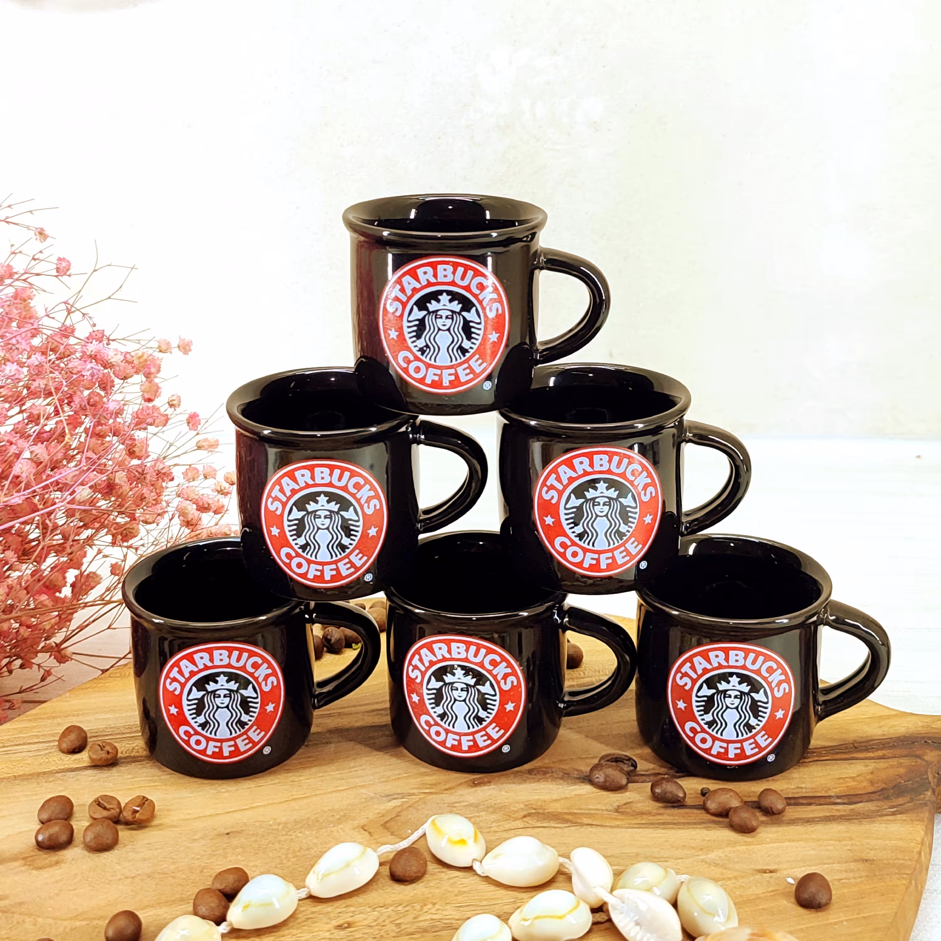 فنجان قهوه خوری استارباکس مشکی مجموعه 6 عددی