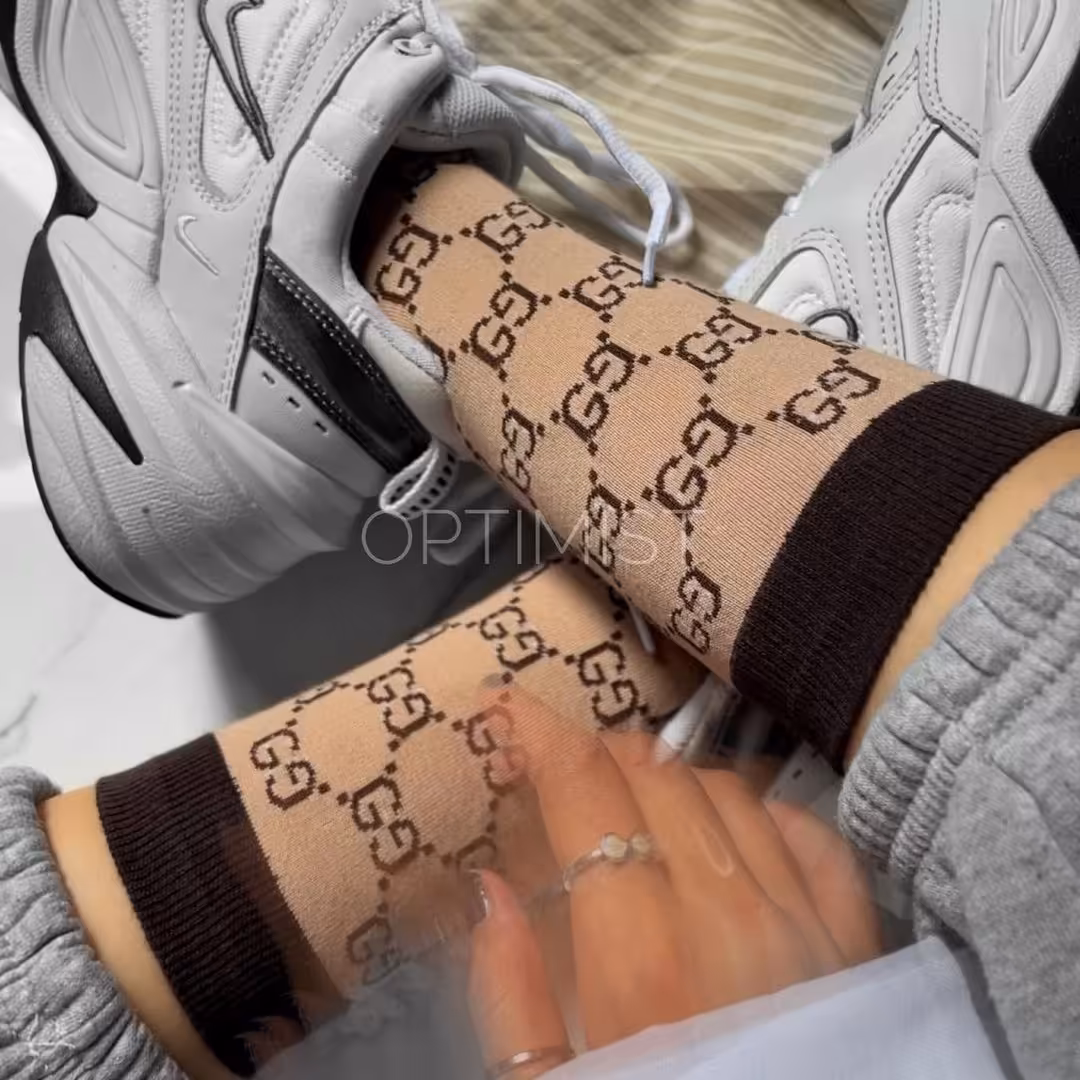 جوراب گوچی ساقدار نخ پنبه فری سایز