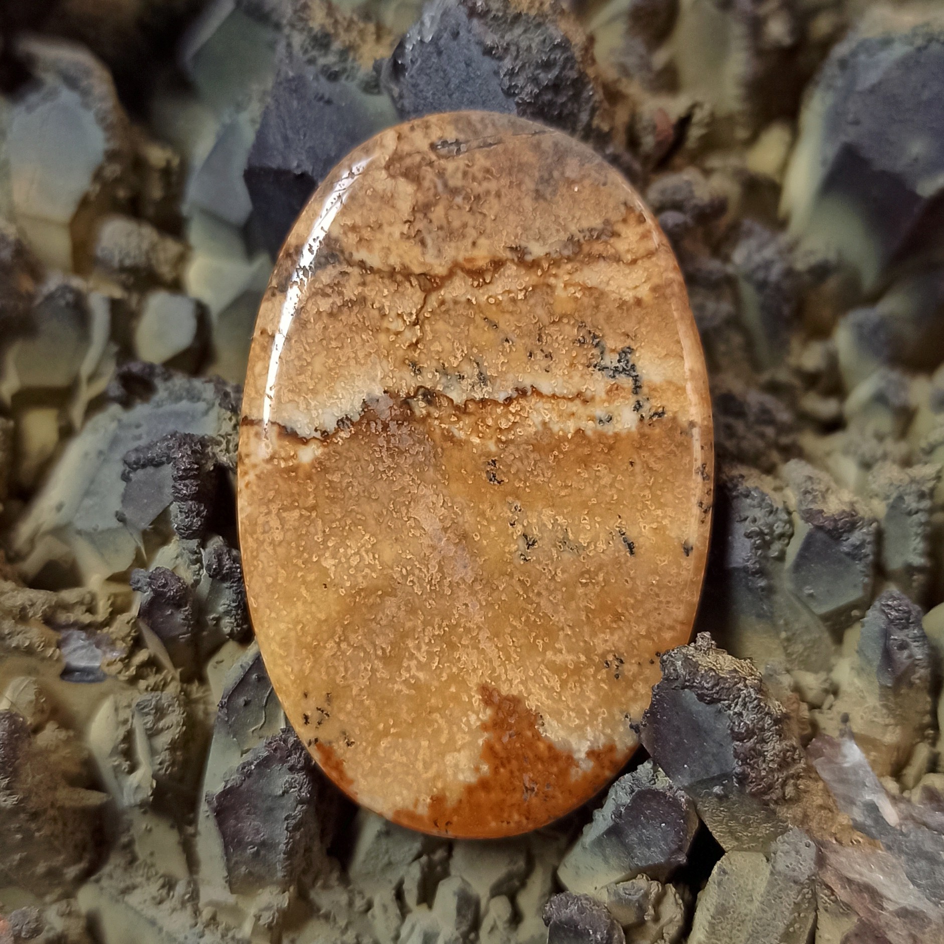 نگین مدالی سنگ جاسپر  منظره (پیکچرز) 372