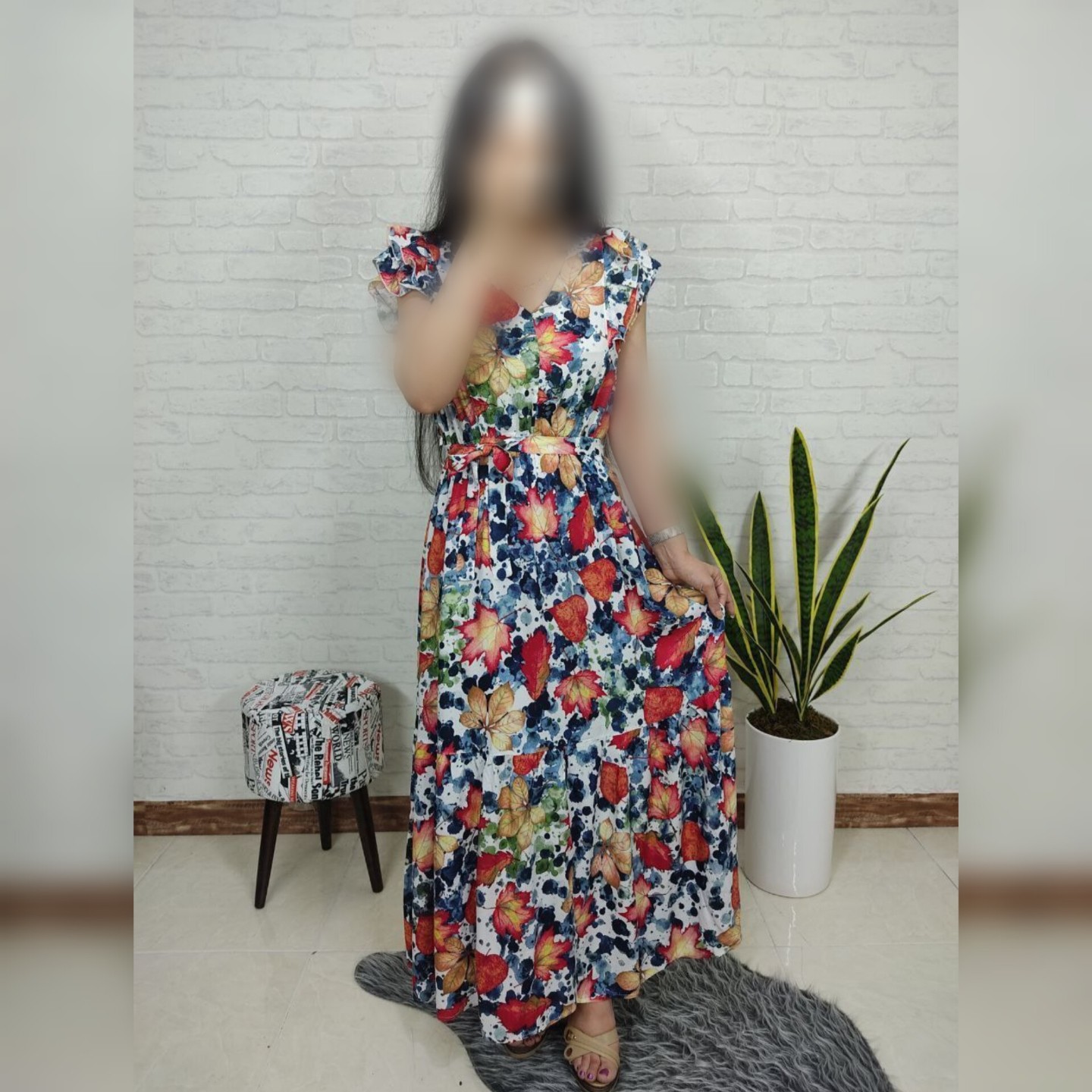 پیراهن نخی اعلا ساحلی 38 تا 48 سوفیا 