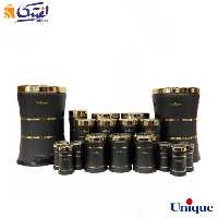 سرویس آشپزخانه 18 پارچه یونیک کمر باریک خطی مشکی UN-4697