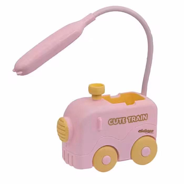 چراغ مطالعه رومیزی YY211A صورتی طرح قطار