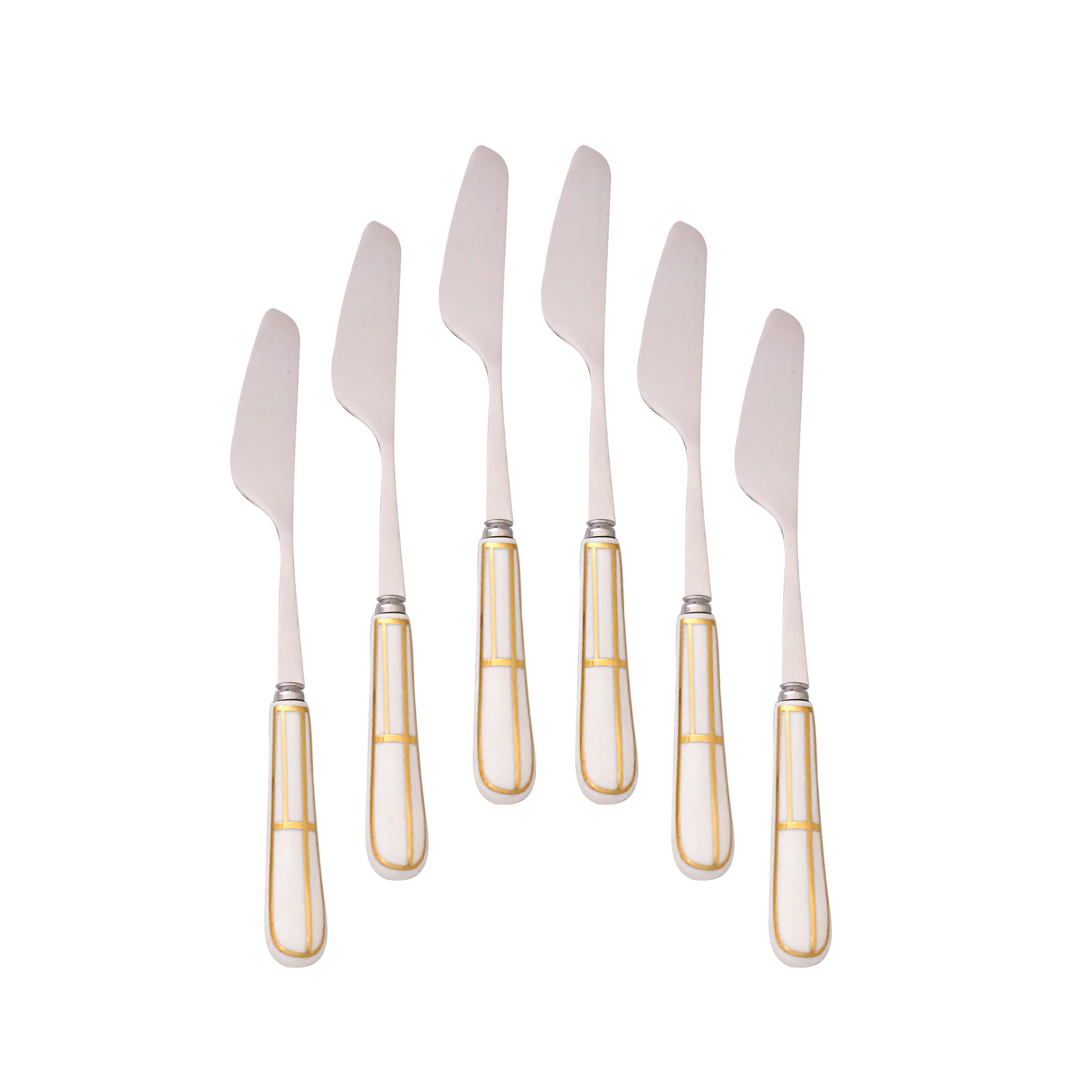 کارد کره خوری دسته سرامیکی خط طلایی