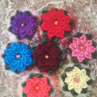 اسکاج بافت رنگی گل برجسته