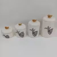 ست پاسماوری سرامیک لعاب طلا 13 عیار دستساز ایرانی سماع