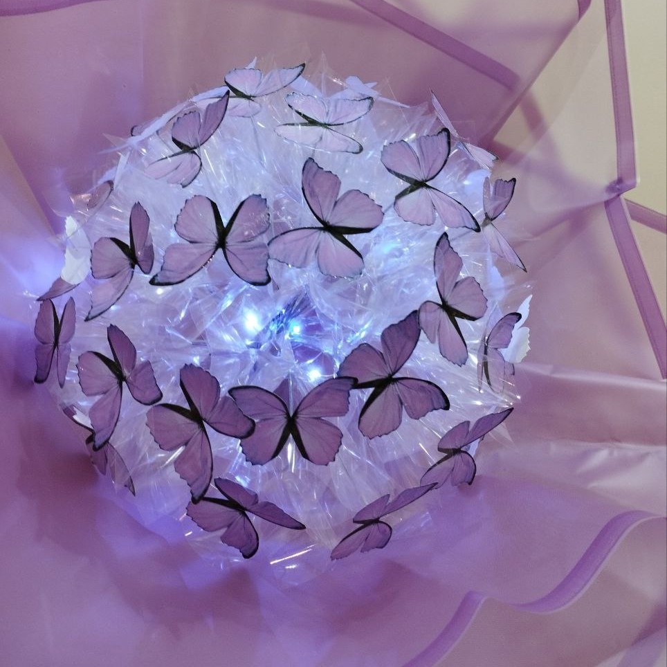 دسته پروانه 18 پروانه بنفش با پروانه بنفش 