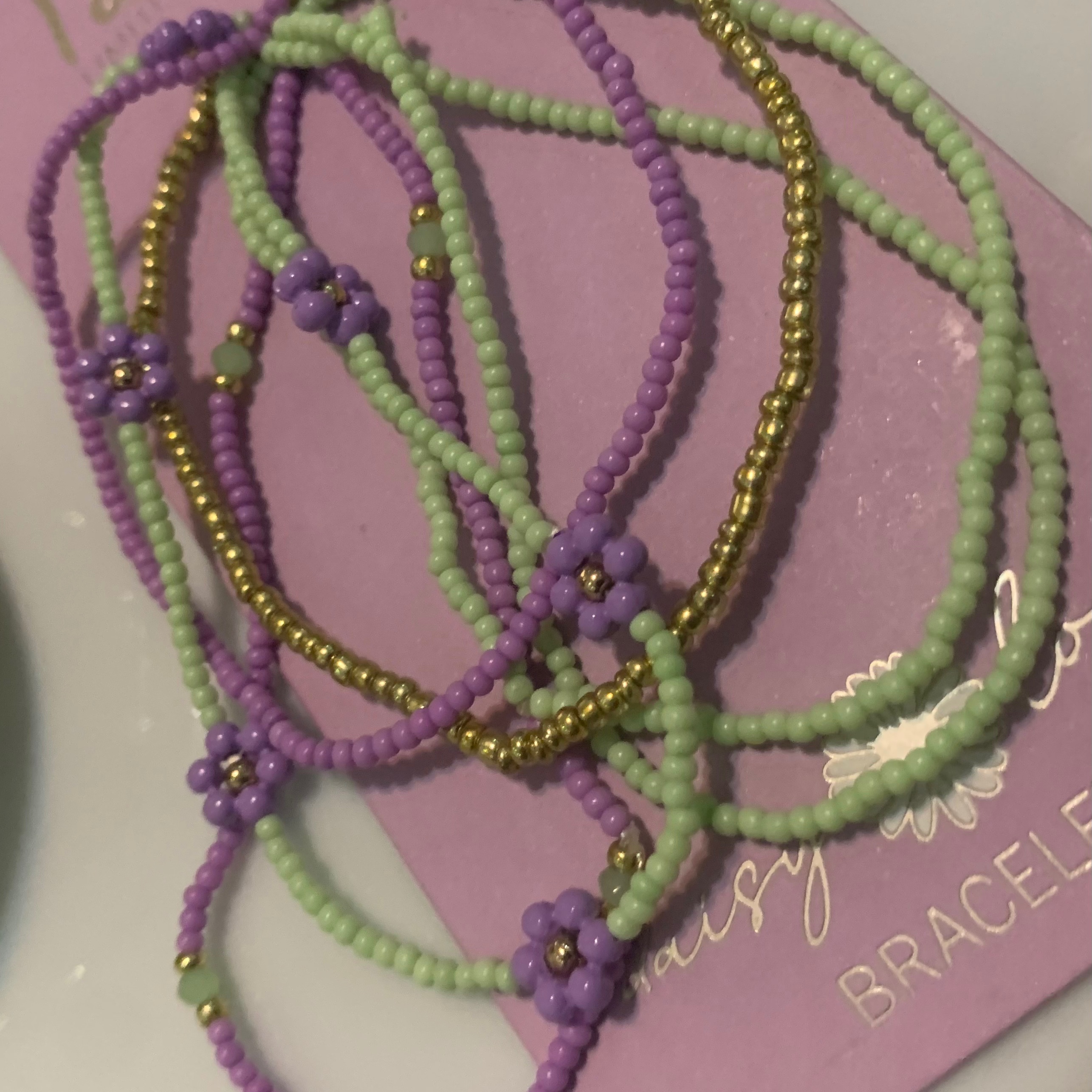 پک دستبند سبز و یاسی 