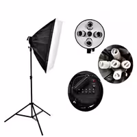 کیت سافت باکس 70×50 دیاموند Diamond همراه هولدر 5 لامپ   پایه و لامپ