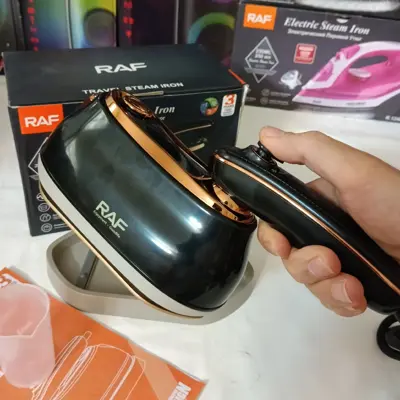 اتو بخار مسافرتی 1000 وات راف RAF مدل R.1142 دسته چرخشی بسیار شیک و زیبا  - فروشگاه قشمی شاپ