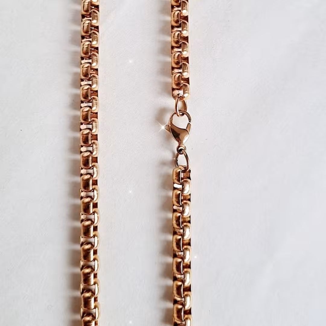 زنجیر استیل مردانه طلایی رنگ ثابت