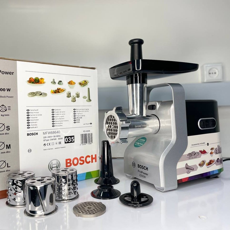 چرخ گوشت بوش موتور گیربکسی 2200 وات 