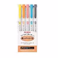 هایلایتر دو سر زبرا مدل Mildliner مجموعه 5 عددی