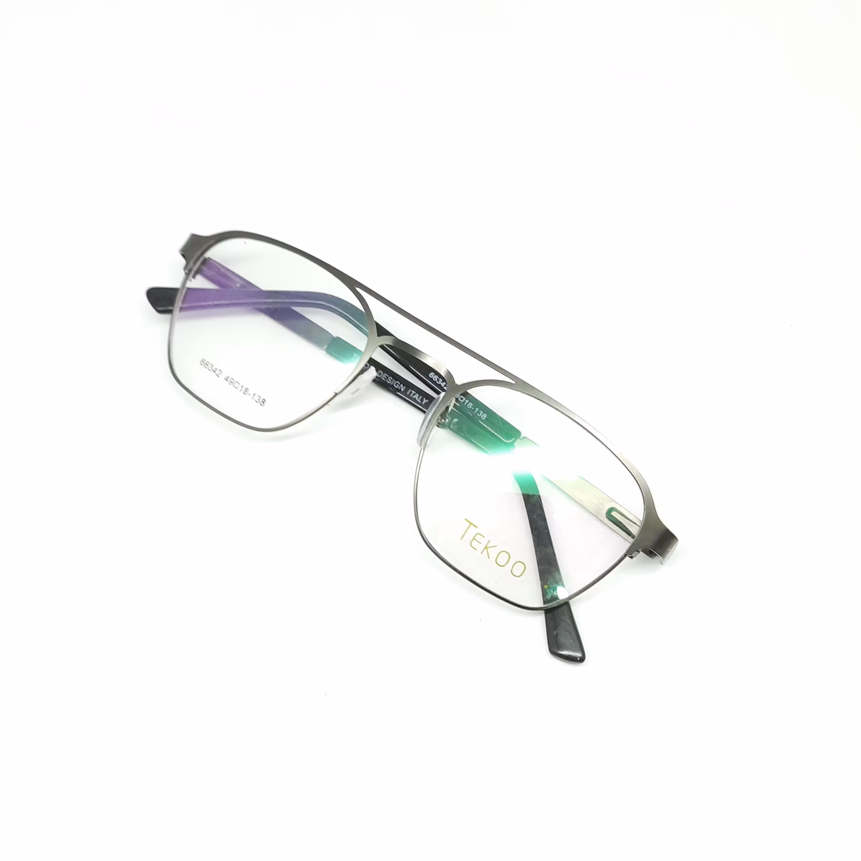 عینک طبی مردانه جنسیت  فریم تمام قاب فلزی دسته فنری  روکش  پلاستیکی دسته  ضد حساسیت قابلیت ساخت انواع عدسی طبی نمره دار