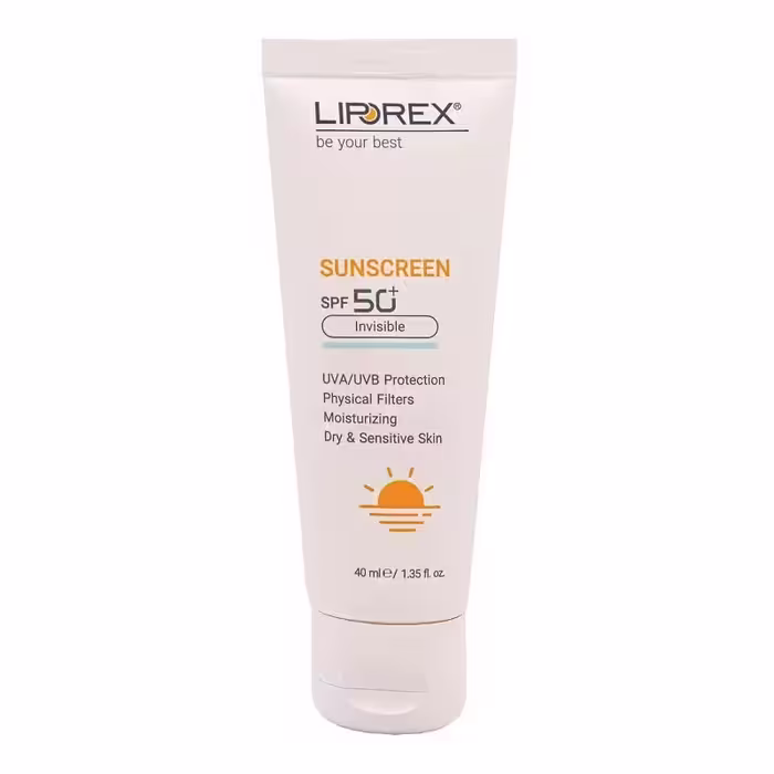 کرم ضد آفتاب پوست خشک و حساس لیپورکس (Liporex) بی رنگ