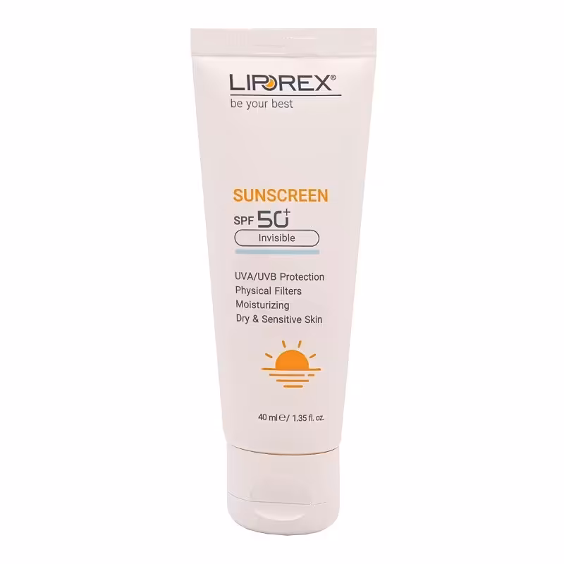 کرم ضد آفتاب پوست خشک و حساس لیپورکس (Liporex) بی رنگ
