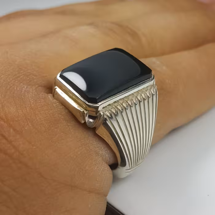 انگشتر عقیق جزع یمنی (18)