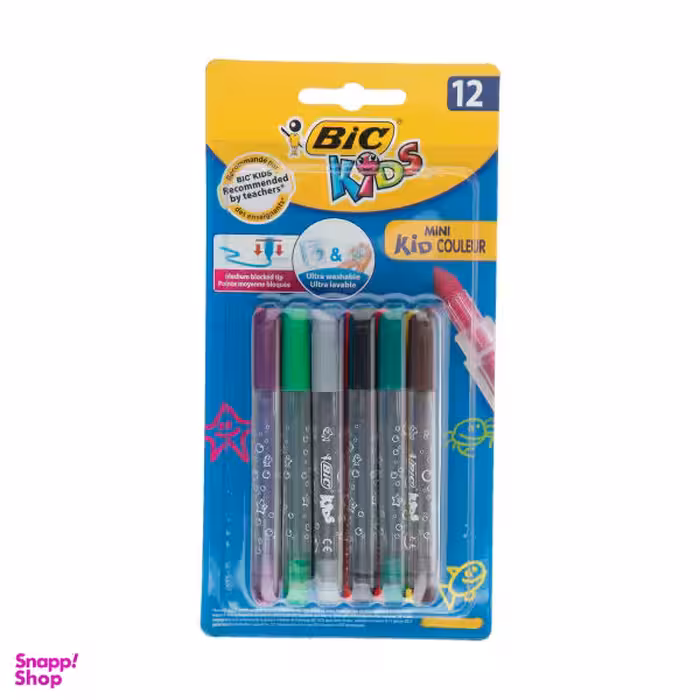 ماژیک 12 رنگ بیک مدل کیدز مینی کید کالر کد 98533