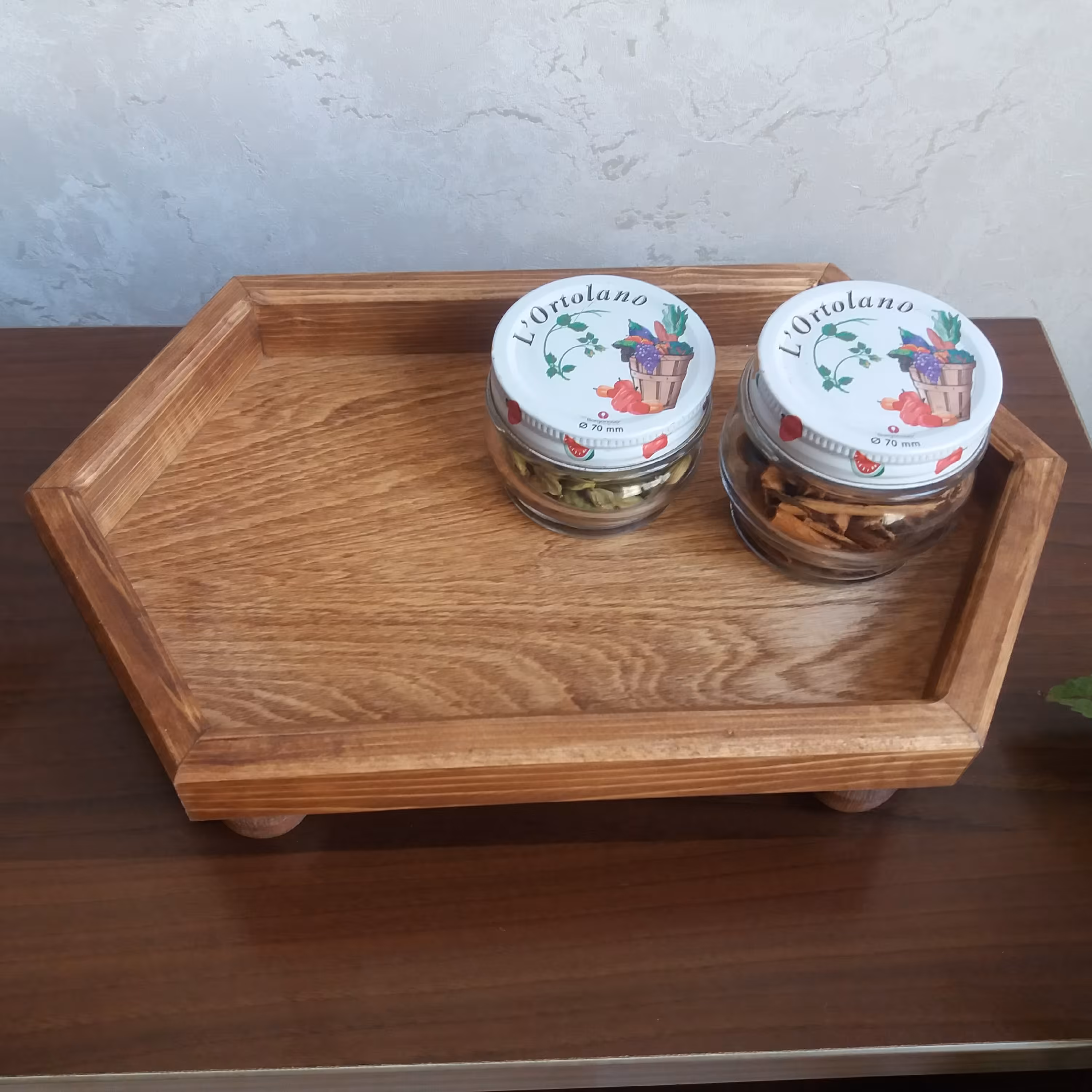 سینی رایزر چوبی، رایزر شش ضلعی مستطیلی کوچک، ابعاد 20 در 33، کد محصول R2033