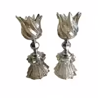 شمعدان کوچک جفتی با لاله خارجی 