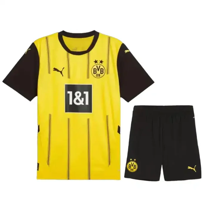 کیت اول دورتموند 2025 هواداری ست پیراهن و شورت با لوگوی دوختی و تایلندی