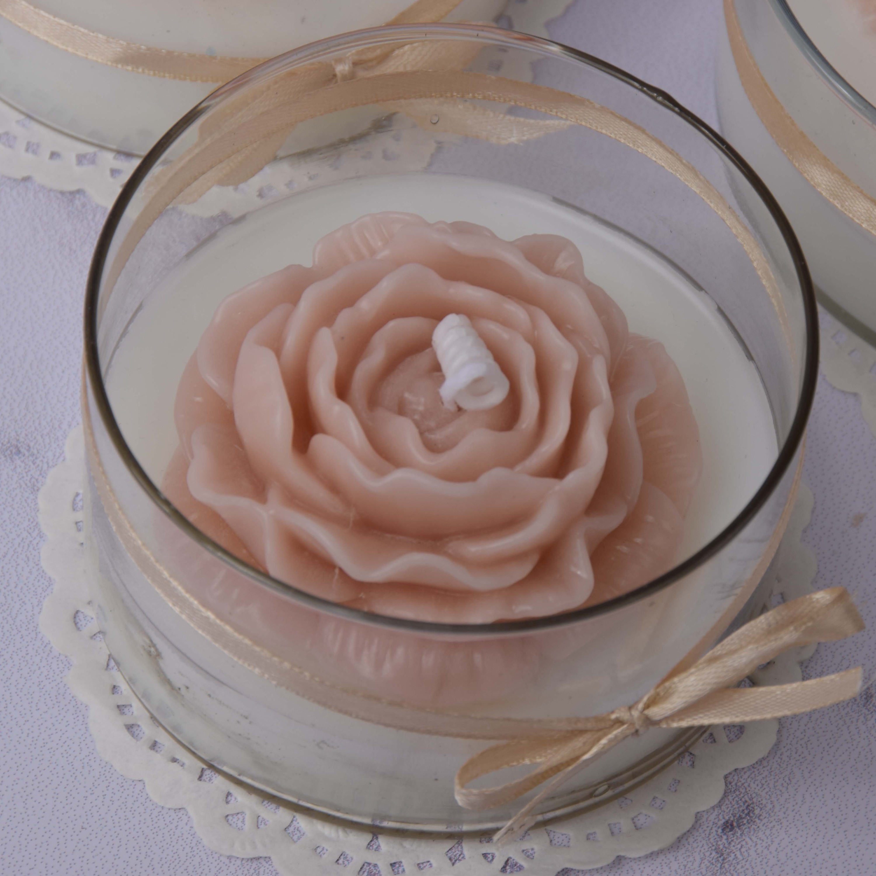 شمع جار  گل آلاله، قابل سفارش در رنگهای متنوع، ساعت سوخت بالا