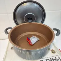 قابلمه گرانیتی سایز بزرگ پاراب سایز 36 ورق ضخیم (ویژه) گرانیت داخل مسی       رنگ بیرون مدادی (چکشی)